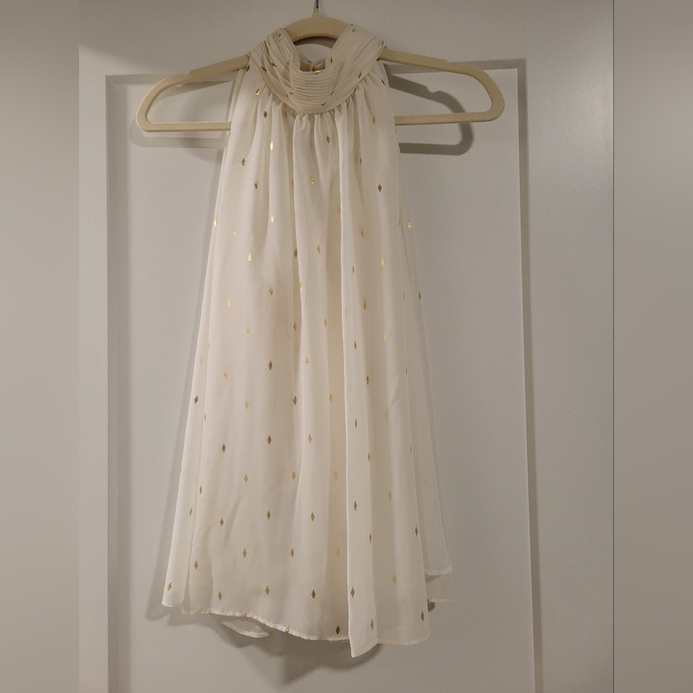 Zac & Rachel White and Gold Top